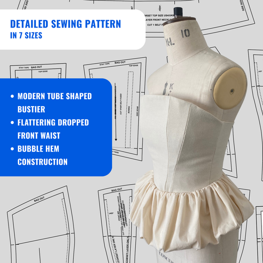 'Iris' Bubble Hem Corset PDF Sewing Pattern and Sewing Instructions