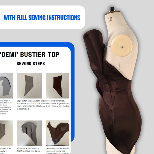 'Demi' Bustier Corset Top PDF Sewing Pattern and Sewing Instructions