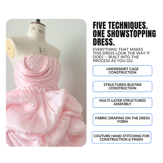 'Elara' Couture Draped Mini Dress PDF Sewing Pattern,Sewing Instructions and Draping Tutorial
