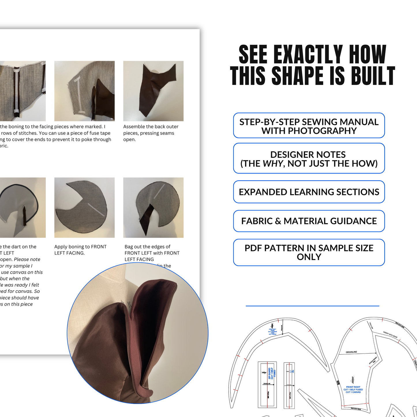 'Demi' Bustier Corset Top PDF Sewing Pattern and Sewing Instructions