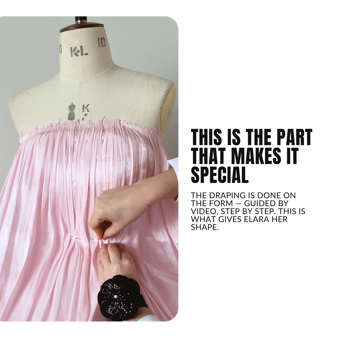 'Elara' Couture Draped Mini Dress PDF Sewing Pattern,Sewing Instructions and Draping Tutorial