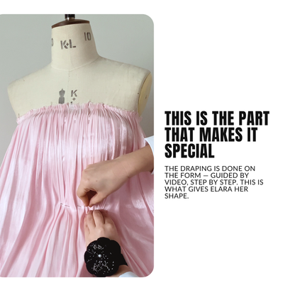 'Elara' Couture Draped Mini Dress PDF Sewing Pattern,Sewing Instructions and Draping Tutorial
