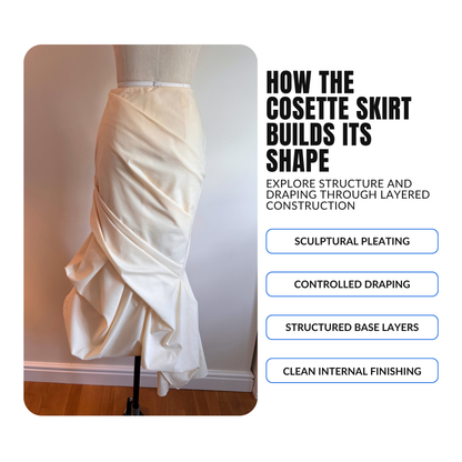 'Cosette' Skirt PDF Sewing Pattern and Video Tutorial in 7 sizes