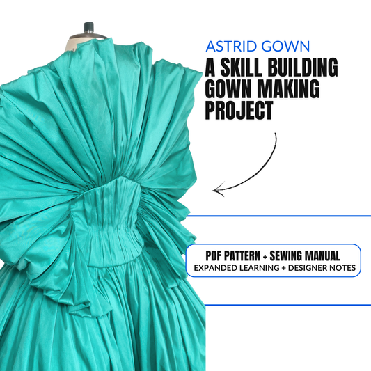 'Astrid' Gown PDF Sewing Pattern and Sewing Instructions in 7 sizes