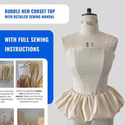 'Iris' Bubble Hem Corset PDF Sewing Pattern and Sewing Instructions