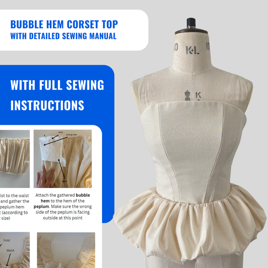 'Iris' Bubble Hem Corset PDF Sewing Pattern and Sewing Instructions