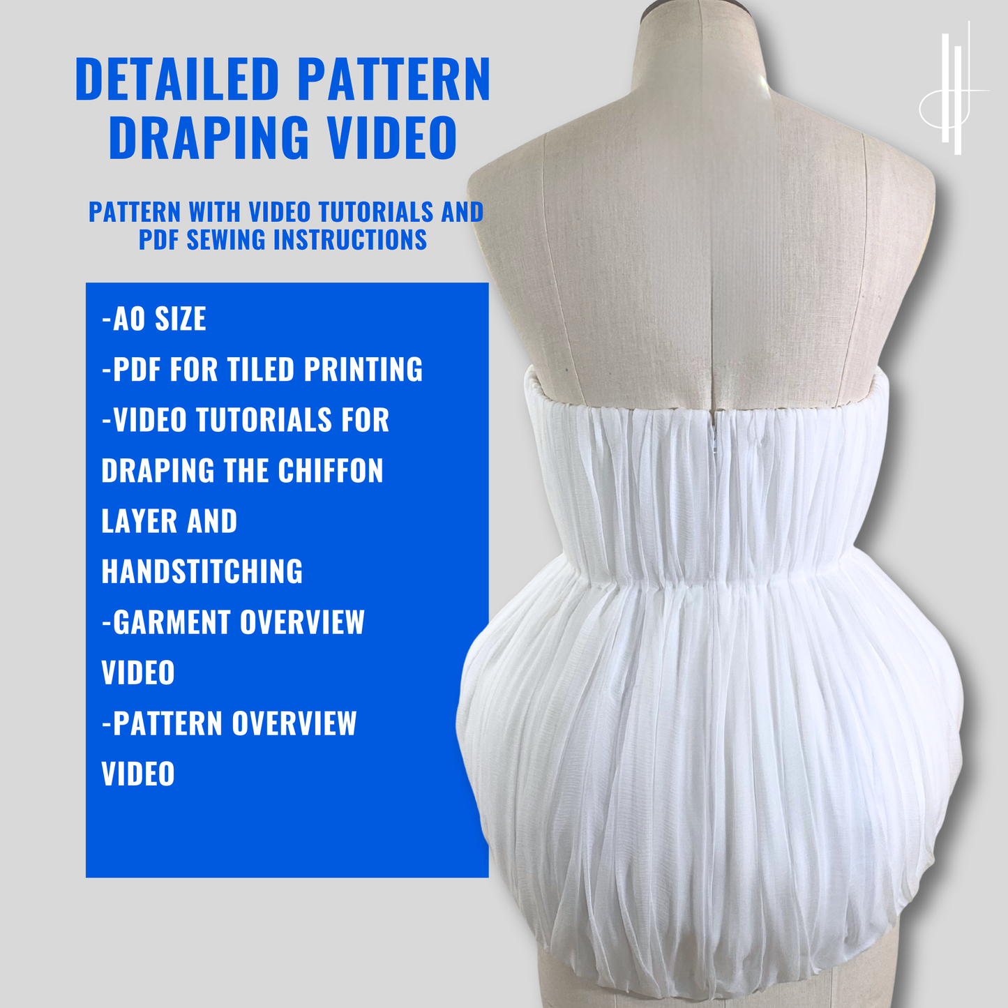 'Gilda' Sculpted Corset PDF Sewing Pattern and Sewing Instructions in 7 sizes