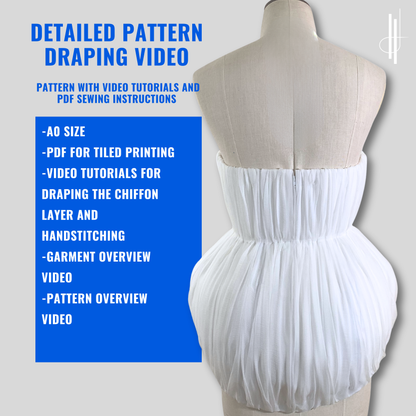 'Gilda' Sculpted Corset PDF Sewing Pattern and Sewing Instructions in 7 sizes
