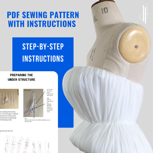 'Gilda' Sculpted Corset PDF Sewing Pattern and Sewing Instructions in 7 sizes
