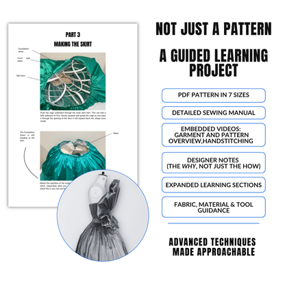 'Astrid' Gown PDF Sewing Pattern and Sewing Instructions in 7 sizes